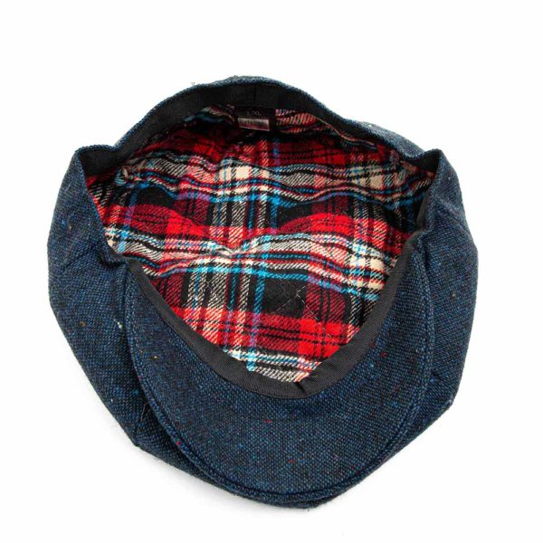 Cappello Baker Boy Hat Blu Melange Clamor Glamour Dettaglio Interno