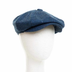 Cappello Baker Boy Hat Blu Melange Clamor Glamour Fronte