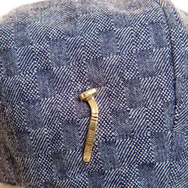 Cappello Baker Boy Hat Blu Quadretti Clamor Glamour Dettaglio Chiodo