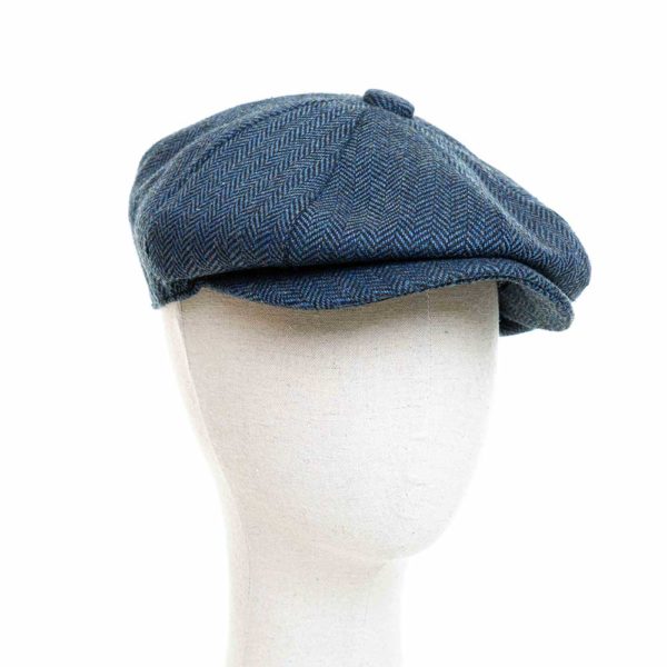 Cappello Baker Boy Hat Blu Spinato Clamor Glamour Fronte